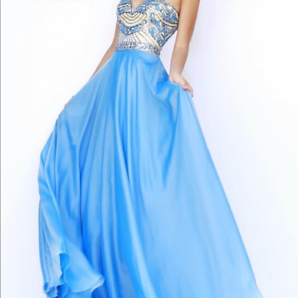 Sherri Hill Light Blue Prom Dress